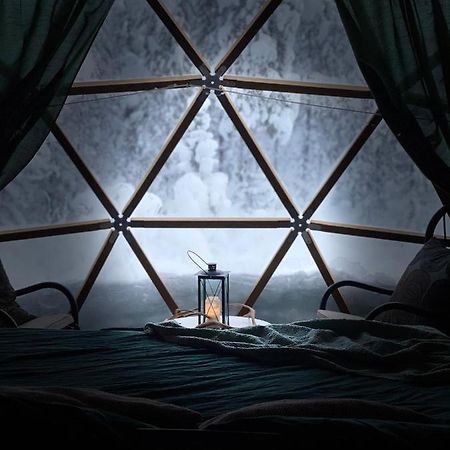 Aurora Igloo Fireplace-Heated Tents In A Secret Forest With Private Jacuzzi And Shared Sauna Bathroom And Dog Friendly Rovaniemi Exteriér fotografie