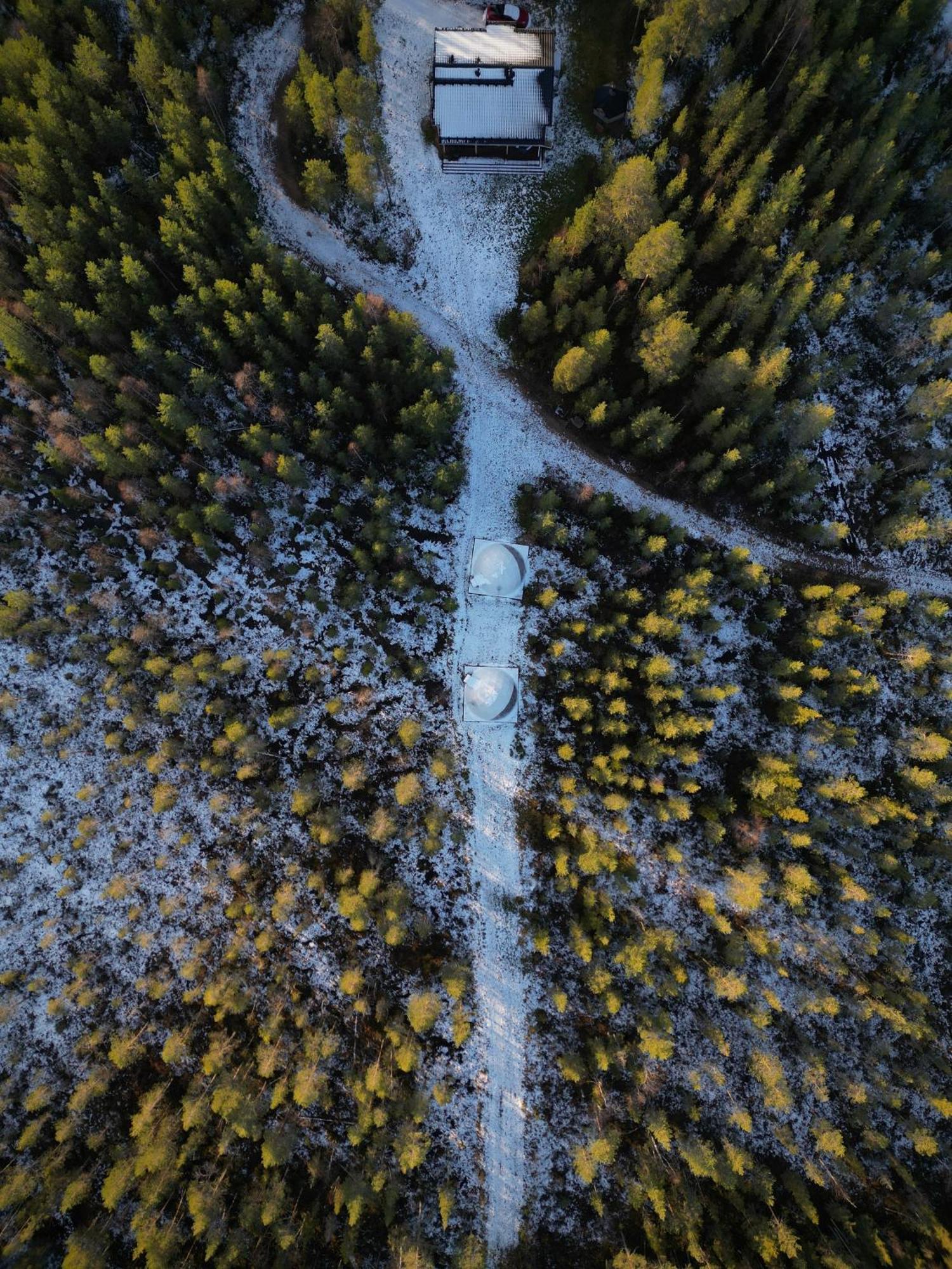 Aurora Igloo Fireplace-Heated Tents In A Secret Forest With Private Jacuzzi And Shared Sauna Bathroom And Dog Friendly Rovaniemi Exteriér fotografie