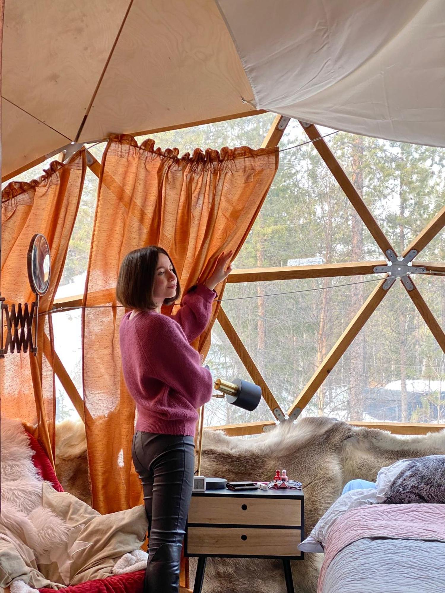 Aurora Igloo Fireplace-Heated Tents In A Secret Forest With Private Jacuzzi And Shared Sauna Bathroom And Dog Friendly Rovaniemi Exteriér fotografie